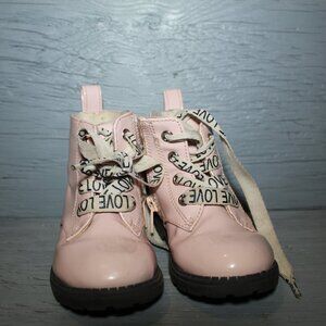 H&M Toddler Pink Patent Leather Boots - Size 6.5